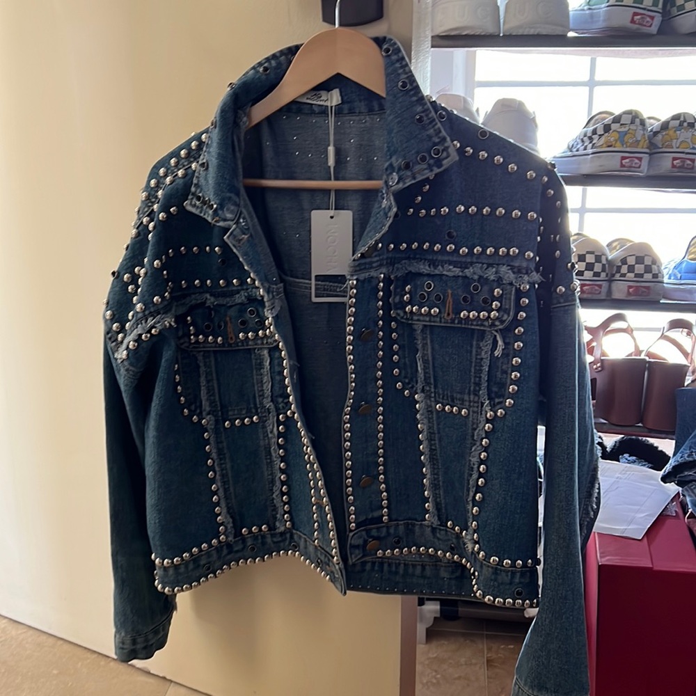 Cute studded denim jacket